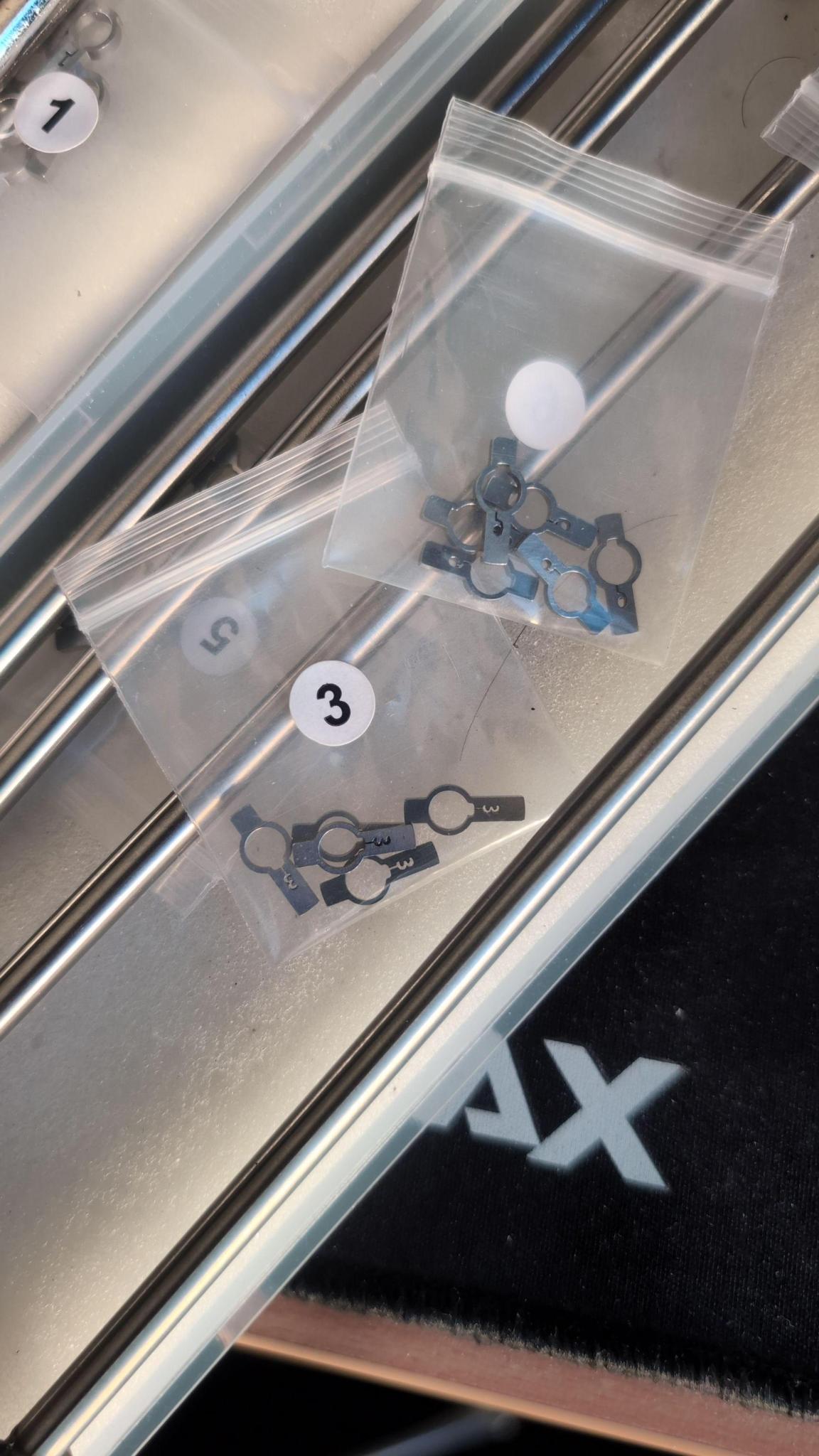 Individual parts used to form a tryout key or make up key